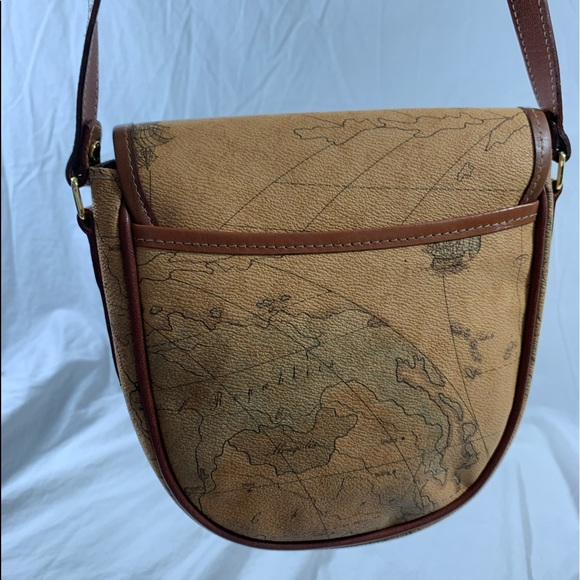 Genuine vintage PIERRE BALMAIN world map saddle bag crossbody - Picture 9 of 14
